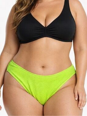NWOT Neon Green Bikini Bottoms 1X Cheeky Textured